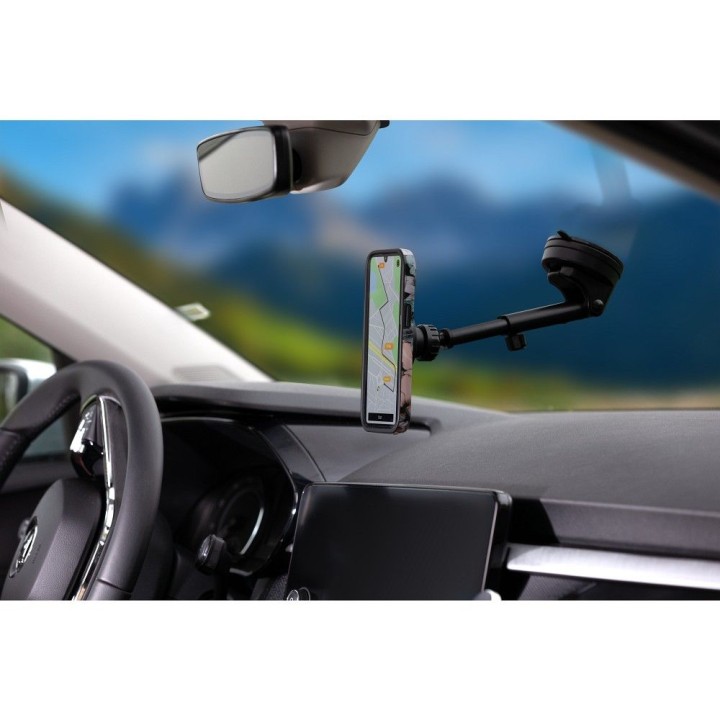 Magnetic car phone holder MagSafe compatible Forcell F-Grip PrecisionX for windscreen / dashboard / air vent black