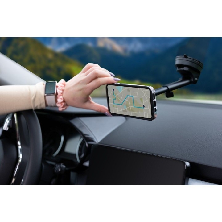 Magnetic car phone holder MagSafe compatible Forcell F-Grip PrecisionX for windscreen / dashboard / air vent black