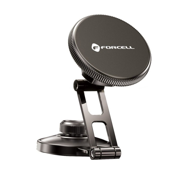 Magnetic car phone holder MagSafe compatible Forcell F-Grip IronSecure for windscreen / dashboard black