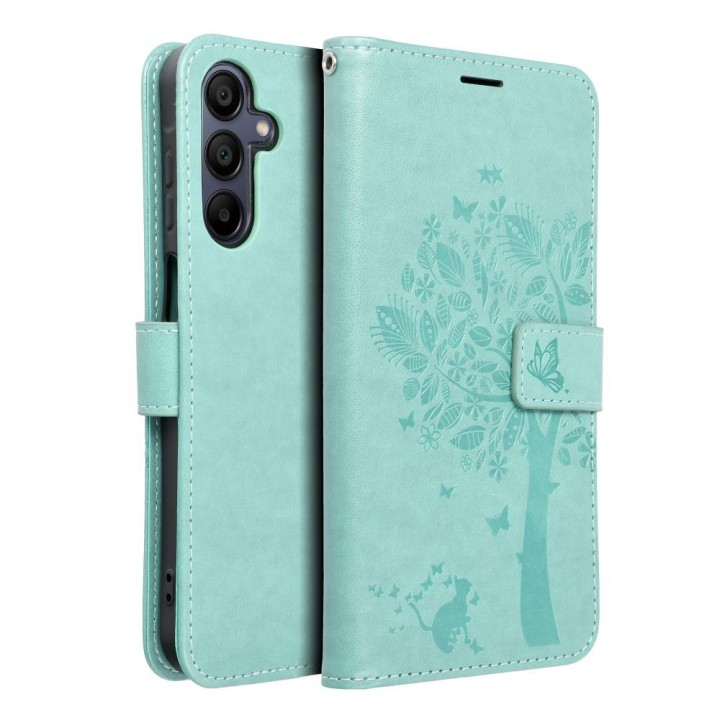 Flip case for Samsung A15 4G / A15 5G Mezzo Book tree green