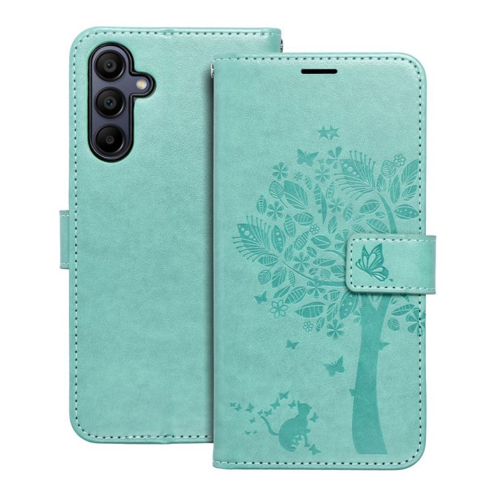 Flip case for Samsung A15 4G / A15 5G Mezzo Book tree green