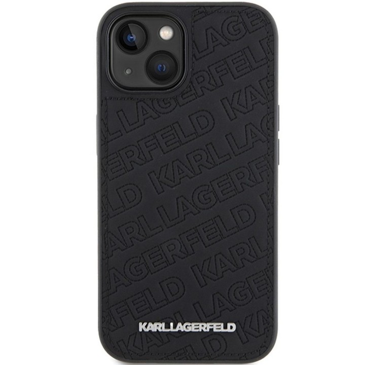 KARL LAGERFELD case for IPHONE 15 KLHCP15SPQKPMK (Quilted Pattern) black