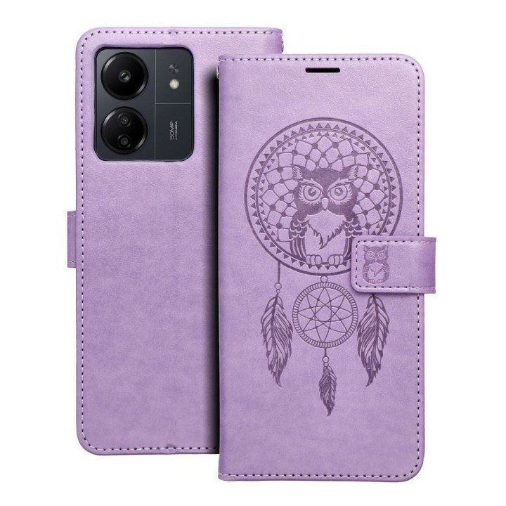 Чохол з клапаном для Xiaomi Redmi 13C / Poco C65 Mezzo Book ловець снів фіолетовий