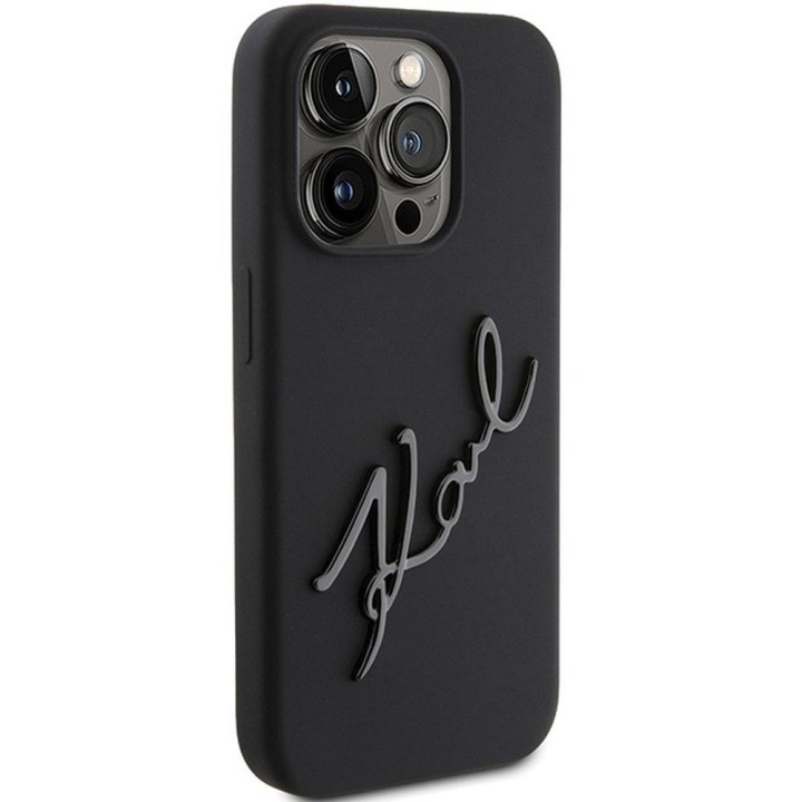 KARL LAGERFELD чохол для IPHONE 15 Pro KLHCP15LSKSBMCK (Silicone Karl Script Logo) чорний
