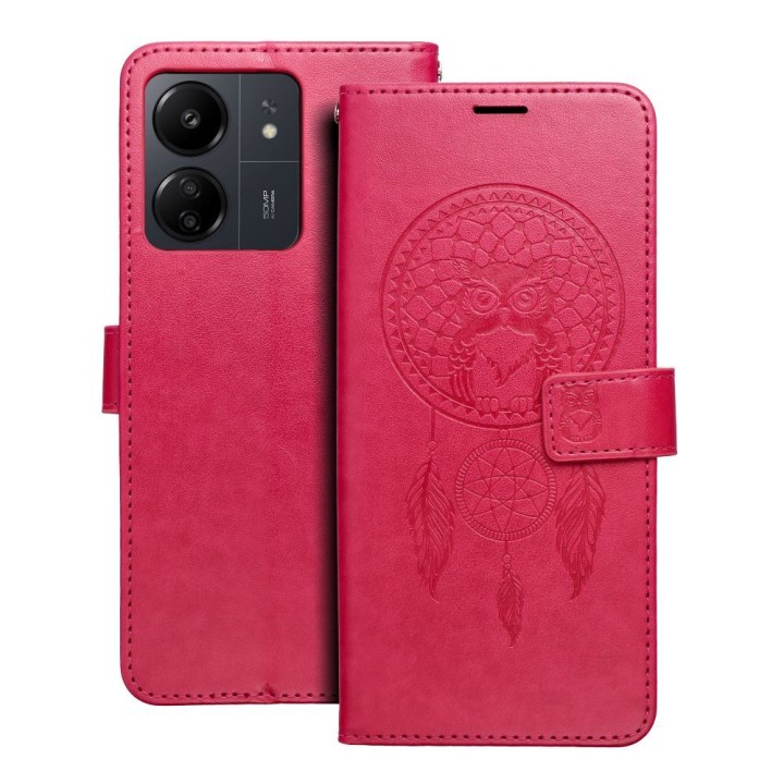 Чехол с клапаном для Xiaomi Redmi 13C / Poco C65 Mezzo Book ловец снов маджента