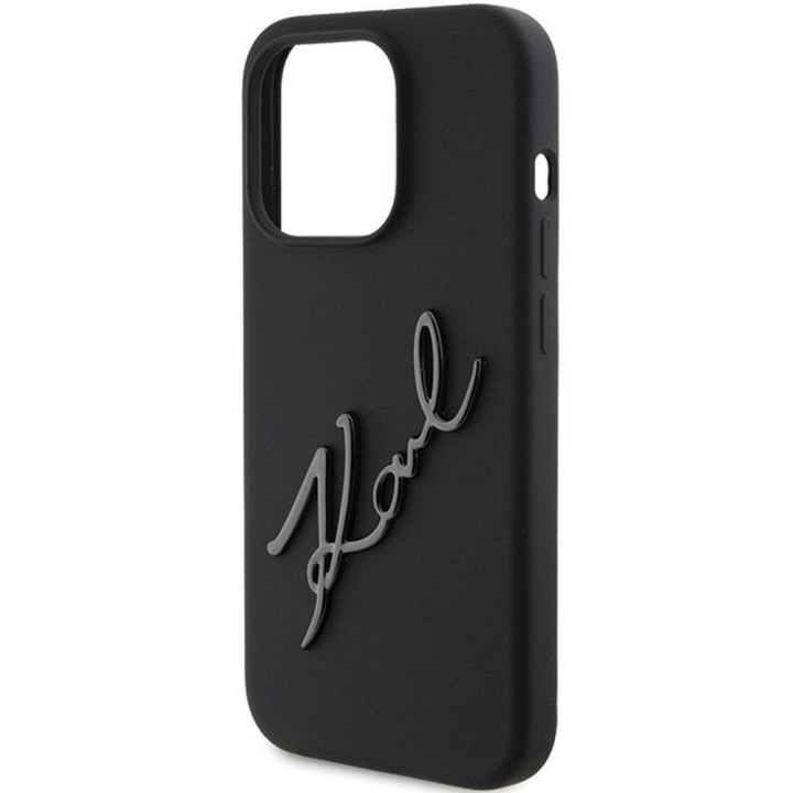 KARL LAGERFELD case for IPHONE 15 Pro KLHCP15LSKSBMCK (Silicone Karl Script Logo) black