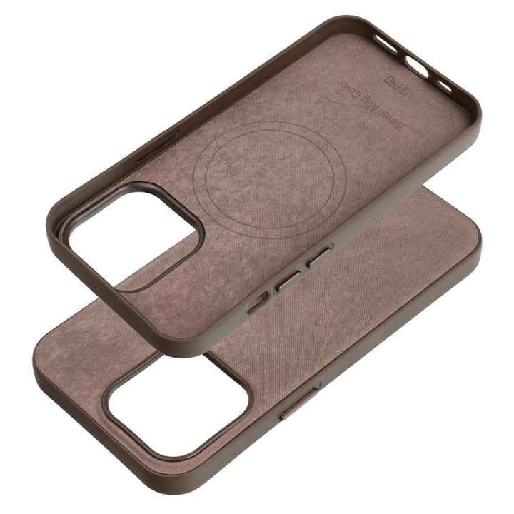 Чехол для iPhone 13 PRO Woven Mag Cover совместимый с MagSafe светло-коричневый