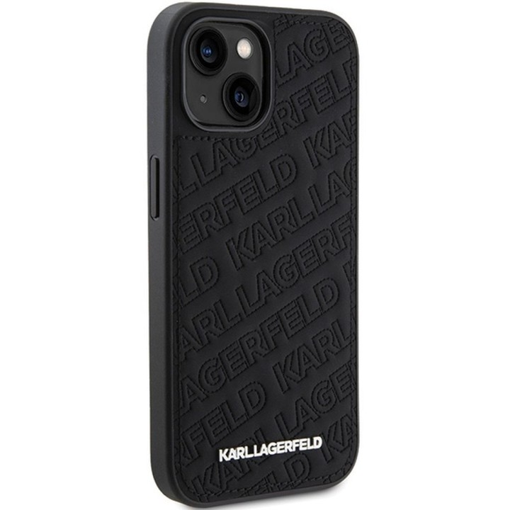 KARL LAGERFELD чехол для IPHONE 15 KLHCP15SPQKPMK (Quilted Pattern) черный