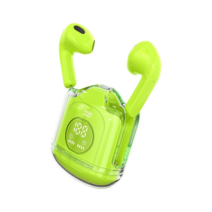 Wireless in-ear headphones Blue Star Transparency Fi22 TWS green