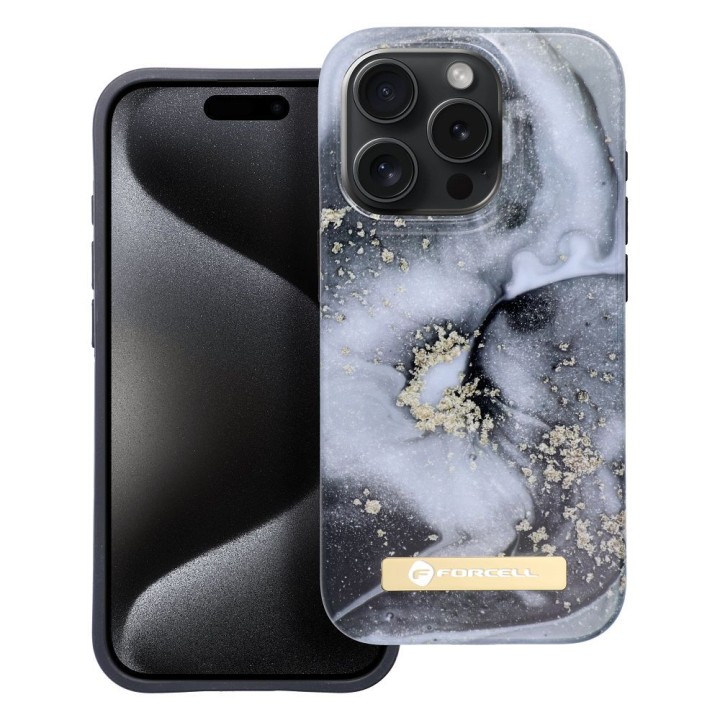 Чохол для iPhone 15 PRO Forcell F-Protect Mirage сумісний з MagSafe marble mist