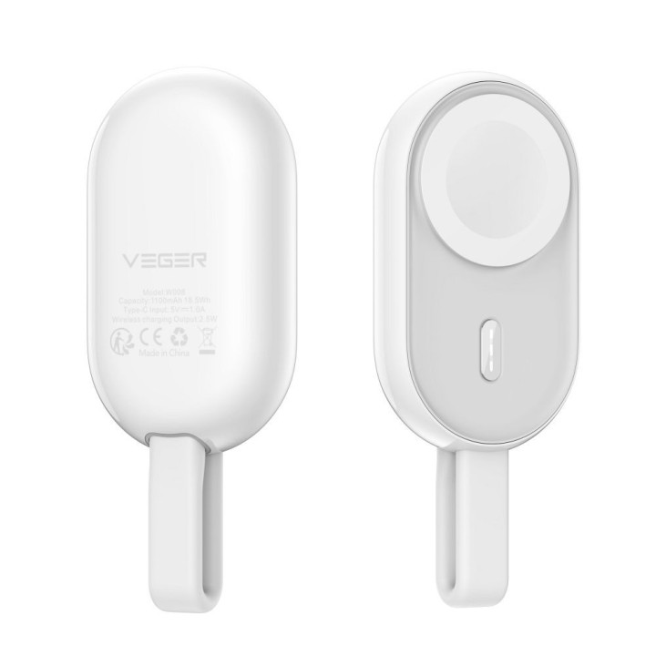 Power bank for Apple Watch Veger (W0102) 1200 mAh Pomme white