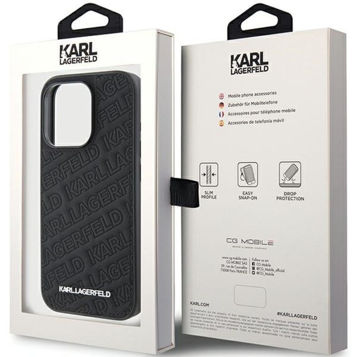 KARL LAGERFELD чохол для IPHONE 15 Pro KLHCP15LPQKPMK (Quilted Pattern) чорний