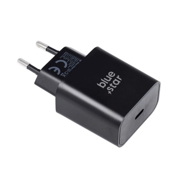 Wall charger for phone Blue Star USB C QC4.0 PD 3A 25W + USB-C to USB-C cable TFB-TC-25WPD black