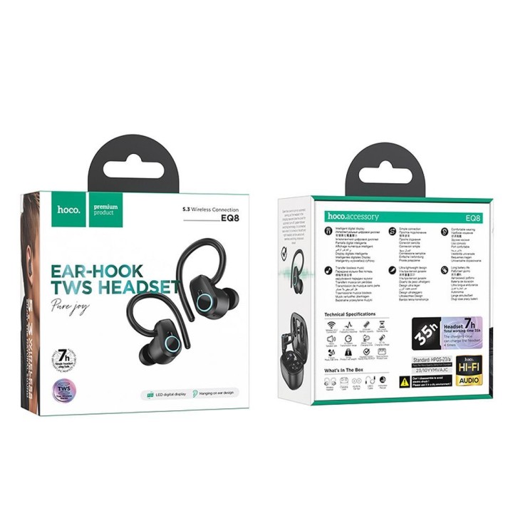 Wireless in-ear headphones Hoco TWS EQ8 black