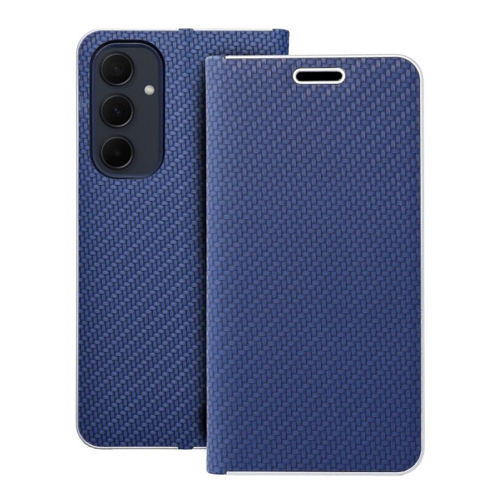 Чехол с клапаном для Samsung A35 5G Luna Book Carbon синий