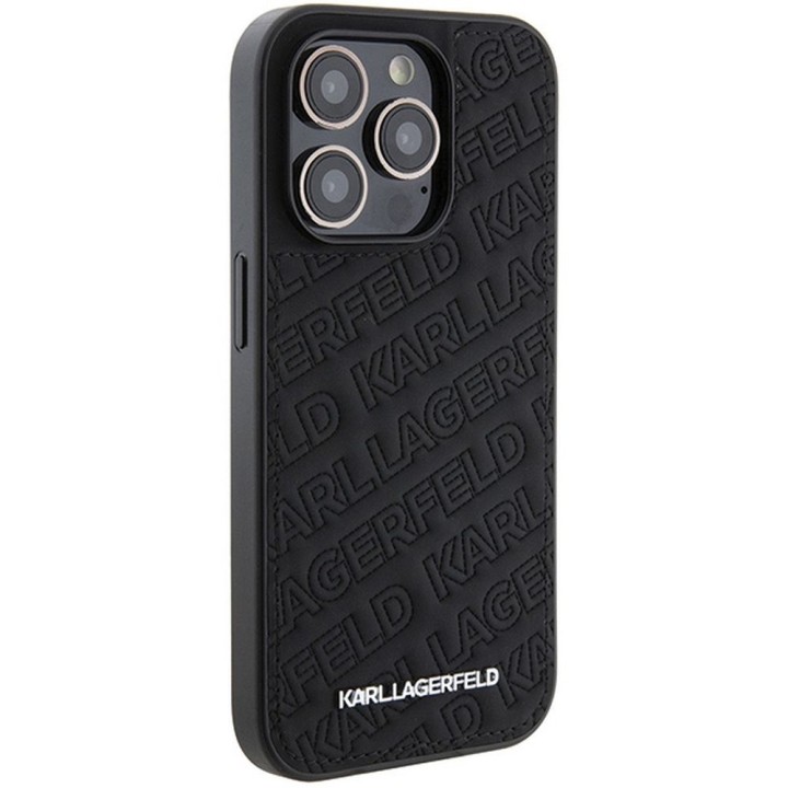 KARL LAGERFELD case for IPHONE 15 Pro KLHCP15LPQKPMK (Quilted Pattern) black