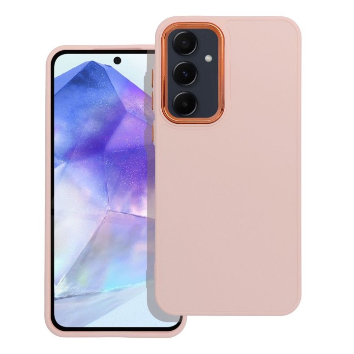 Etui na Samsung A55 5G Frame pudrowy róż