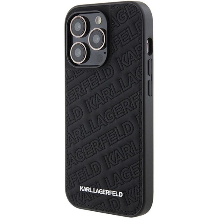 KARL LAGERFELD case for IPHONE 15 Pro KLHCP15LPQKPMK (Quilted Pattern) black