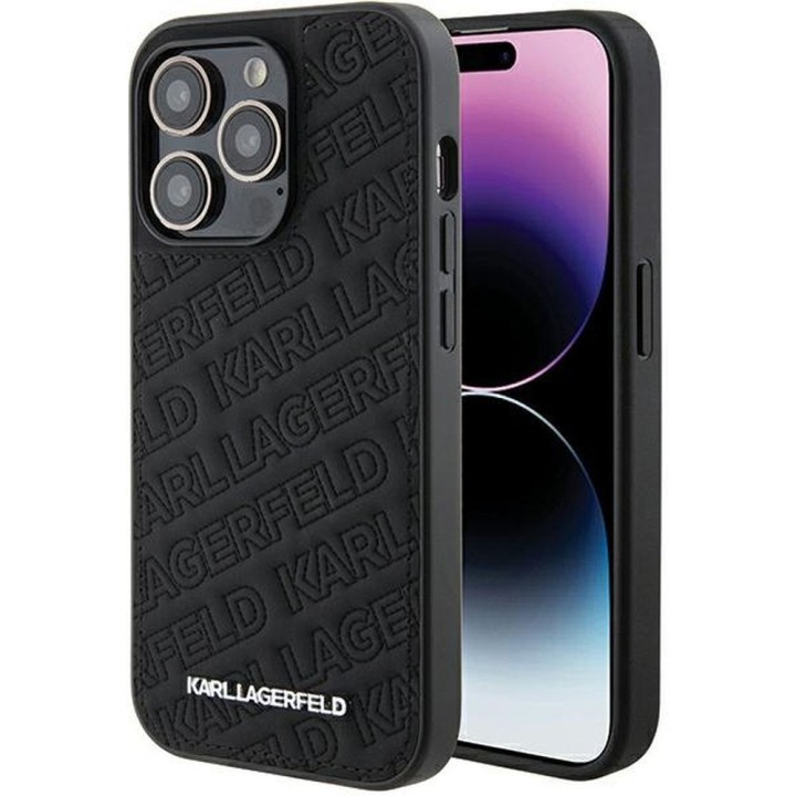 KARL LAGERFELD чехол для IPHONE 15 Pro KLHCP15LPQKPMK (Quilted Pattern) черный