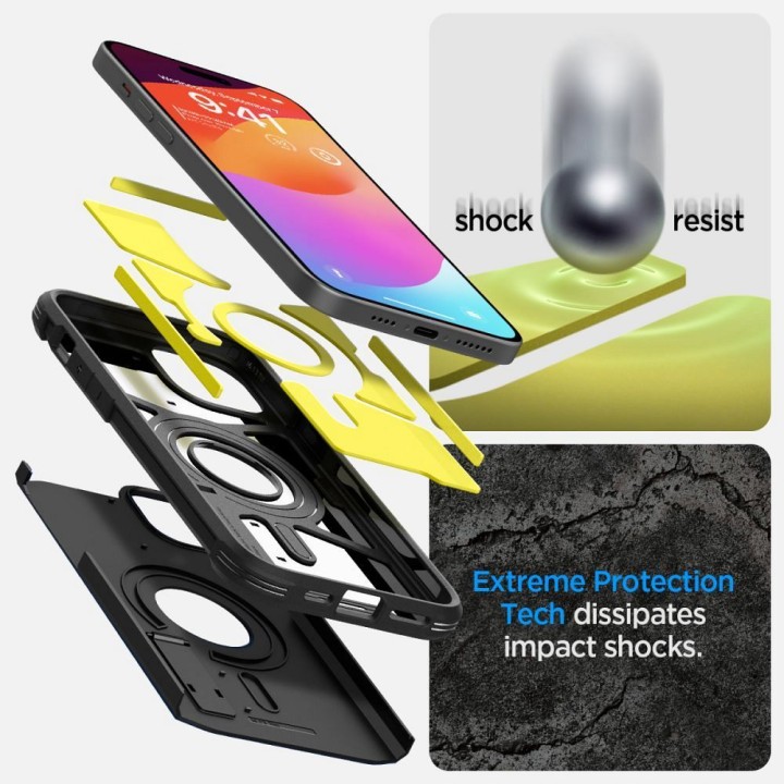 SPIGEN чохол TOUGH ARMOR MAG сумісний з MagSafe для IPHONE 15 чорний