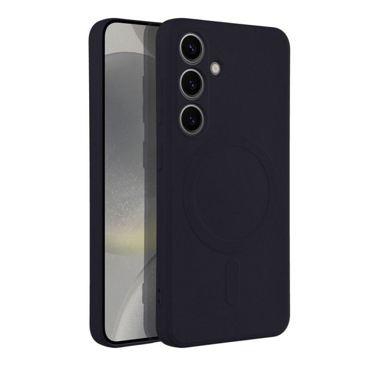 Case for Samsung S24 Silicone Mag Cover MagSafe compatible (camera protection) black