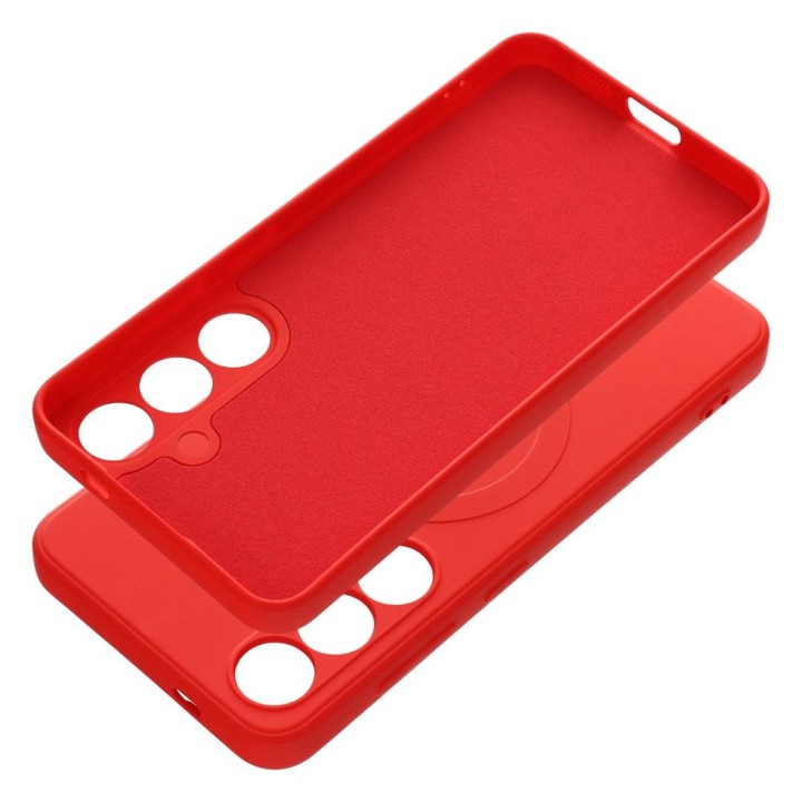 Case for Samsung S24 Silicone Mag Cover MagSafe compatible (camera protection) red