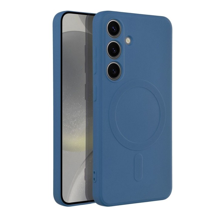 Case for Samsung S24 Silicone Mag Cover MagSafe compatible (camera protection) blue