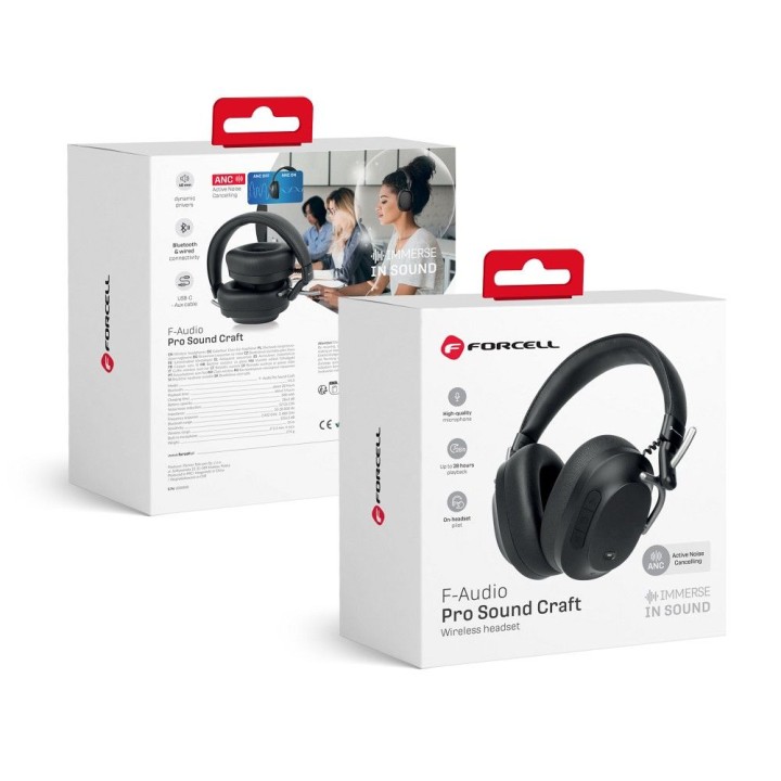 Беспроводные накладные наушники Forcell F-Audio Pro Sound Craft ANC черные
