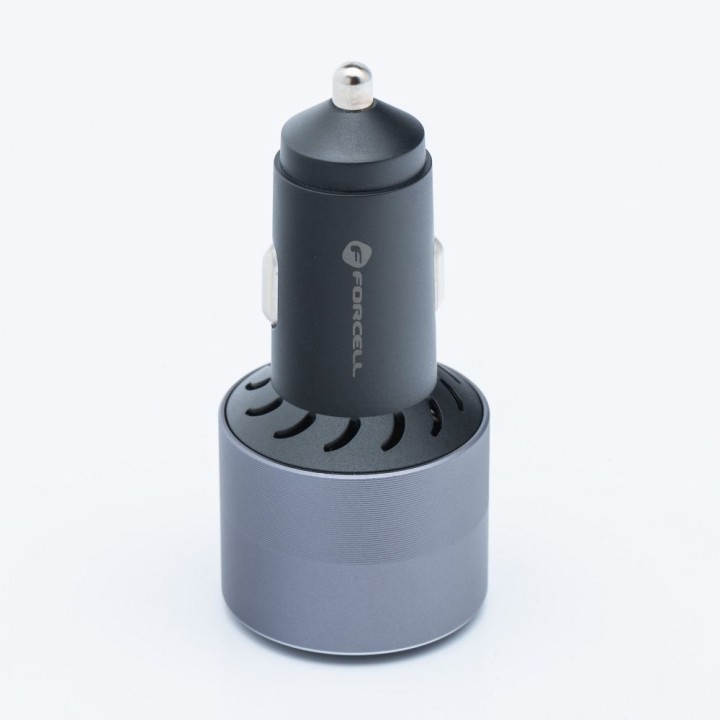 Car charger Forcell F-Energy Alu 2 x USB C + USB A QC4.0 PD SFC2.0 3A 85W grey