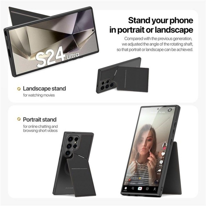 DUX DUCIS чехол RAFI II MAG с подставкой совместимый с MagSafe для SAMSUNG S24 Ultra черный