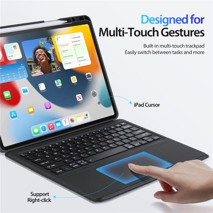 DUX DUCIS case DK foldable with keyboard wireless for iPad Air 13 (2024)/Pro 12.9 (2020/2021/2022) black