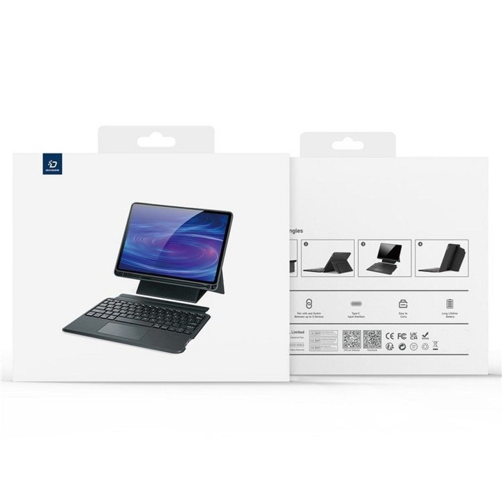 DUX DUCIS case DK foldable with keyboard wireless for iPad Air 13 (2024)/Pro 12.9 (2020/2021/2022) black