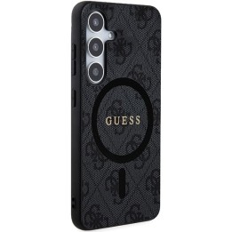 GUESS case for SAMSUNG S24 compatible with MagSafe GUHCS24SGF4GGR (4G Ring classic logo) black