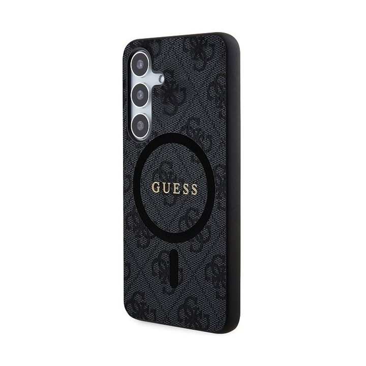 GUESS case for SAMSUNG S24 compatible with MagSafe GUHCS24SGF4GGR (4G Ring classic logo) black