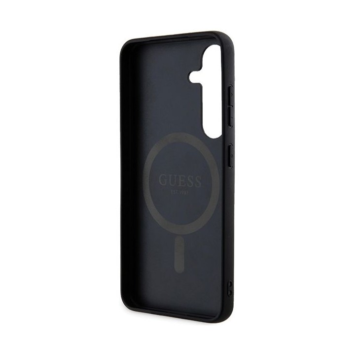 GUESS case for SAMSUNG S24 compatible with MagSafe GUHCS24SGF4GGR (4G Ring classic logo) black