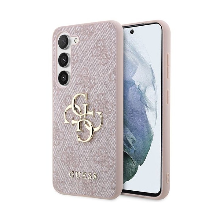 GUESS case for SAMSUNG S24 GUHCS24S4GMGPI (Leather 4G Metal Logo) pink