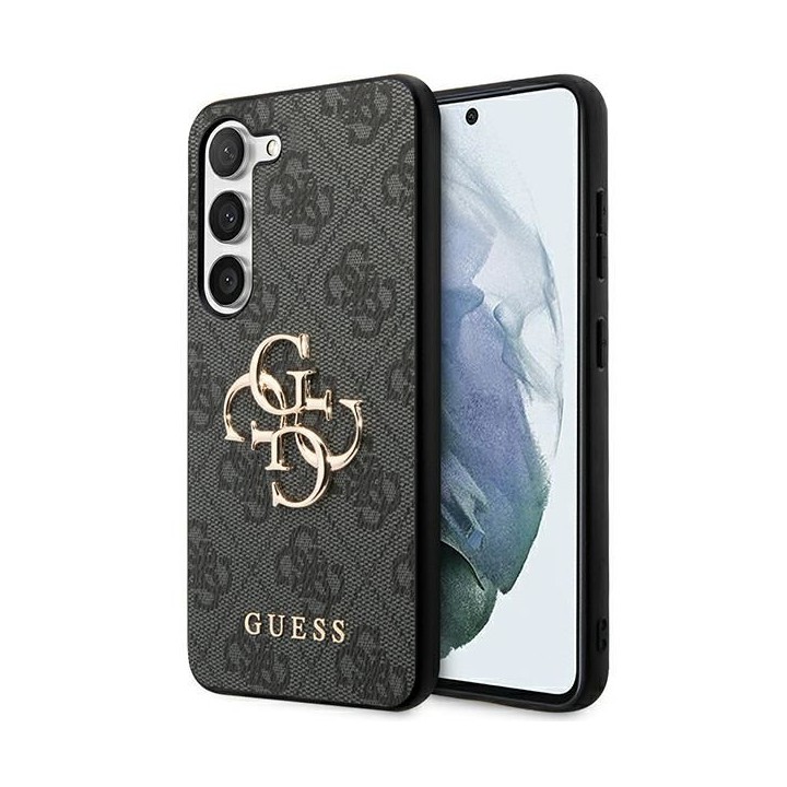 GUESS чехол для SAMSUNG S24 Plus GUHCS24M4GMGGR (Leather 4G Metal Logo) черный