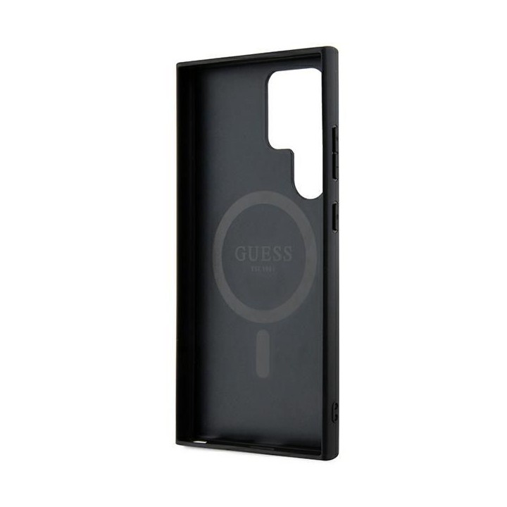 GUESS case for SAMSUNG S24 Ultra compatible with MagSafe GUHMS24LG4GFRK (4G Ring classic logo) black