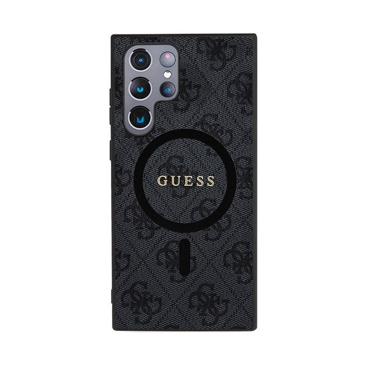 GUESS case for SAMSUNG S24 Ultra compatible with MagSafe GUHMS24LG4GFRK (4G Ring classic logo) black