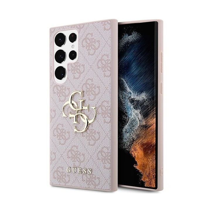 GUESS чохол для SAMSUNG S24 Ultra GUHCS24L4GMGPI (Leather 4G Metal Logo) рожевий