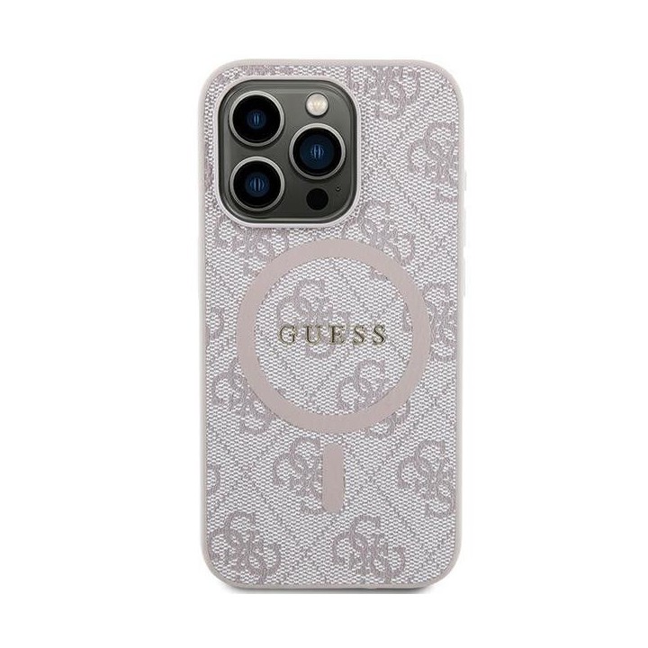 GUESS case for IPHONE 13 Pro Max compatible with MagSafe GUHMP13XG4GFRP (4G Ring classic logo) pink