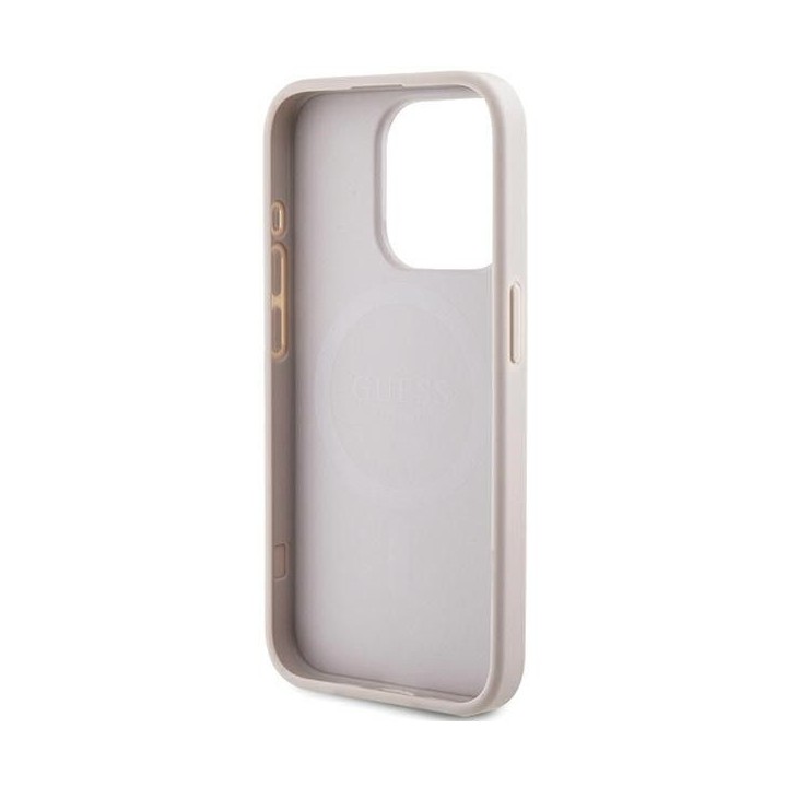 GUESS чохол для IPHONE 13 Pro Max сумісний з MagSafe GUHMP13XG4GFRP (4G Ring classic логотип) рожевий