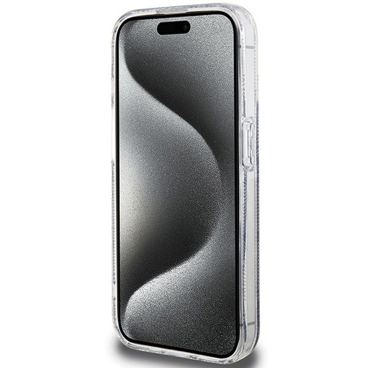 GUESS чехол для IPHONE 15 Pro Max совместимый с MagSafe GUHMP15XHGCUSTGK (IML GCUBE) черный
