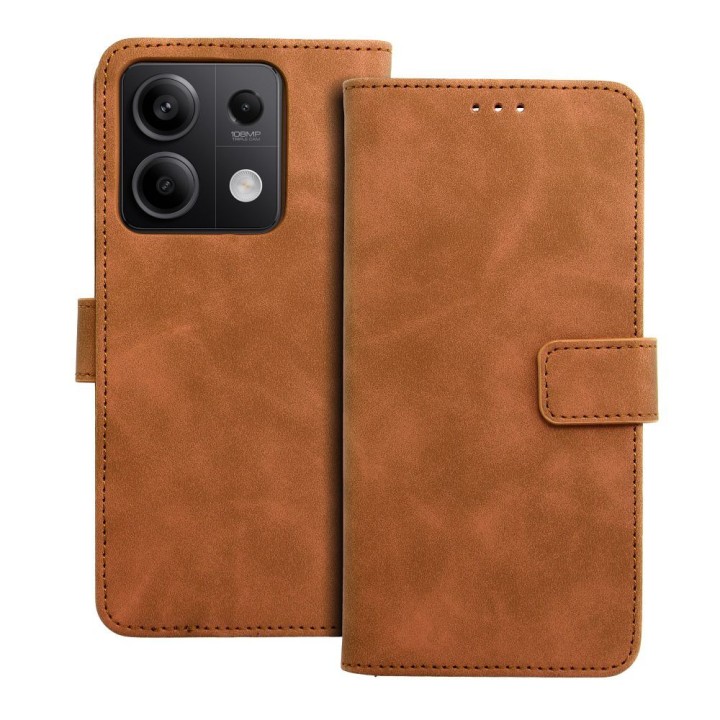 Etui z klapką na Xiaomi Redmi NOTE 13 5G Tender Book brązowe