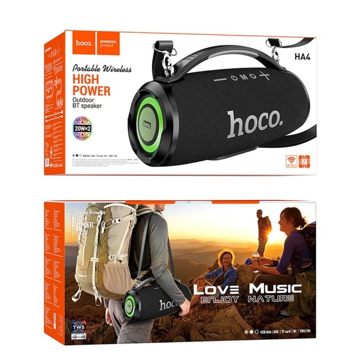 Wireless speaker LED 2 x 20W 4h Hoco HA4 camouflage