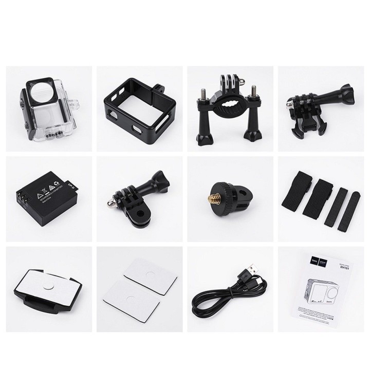 Sports camera Hoco with two displays 1,3" + 2" 4K/30fps DV101 black