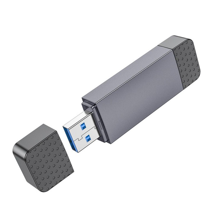 Card reader SD / TF Hoco USB A / USB C 3.0 HB45 grey