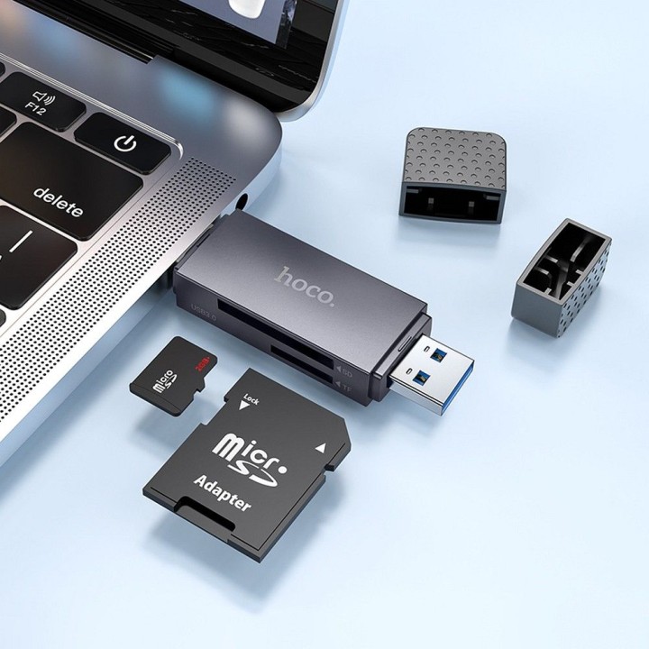 Card reader SD / TF Hoco USB A / USB C 3.0 HB45 grey