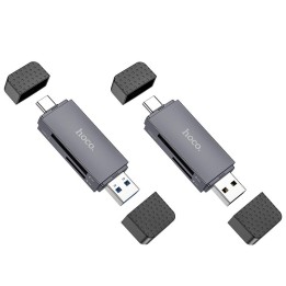 Кардрідер SD / TF Hoco USB A / USB C 2.0 HB45 сірий