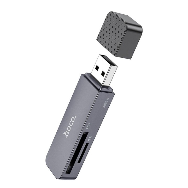 Кардрідер SD / TF Hoco USB A 2.0 HB45 сірий